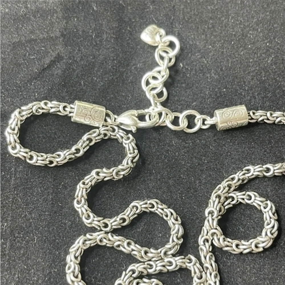 Vintage Brighton Lava Lounge Lucite Black Silver Scroll Design Necklace - Picture 9 of 9